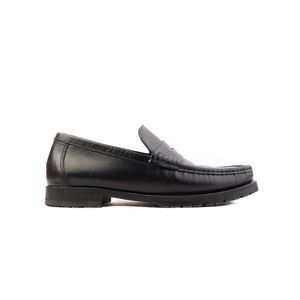 Excellent A.Testoni Black Leather Loafers Size 40 for Men